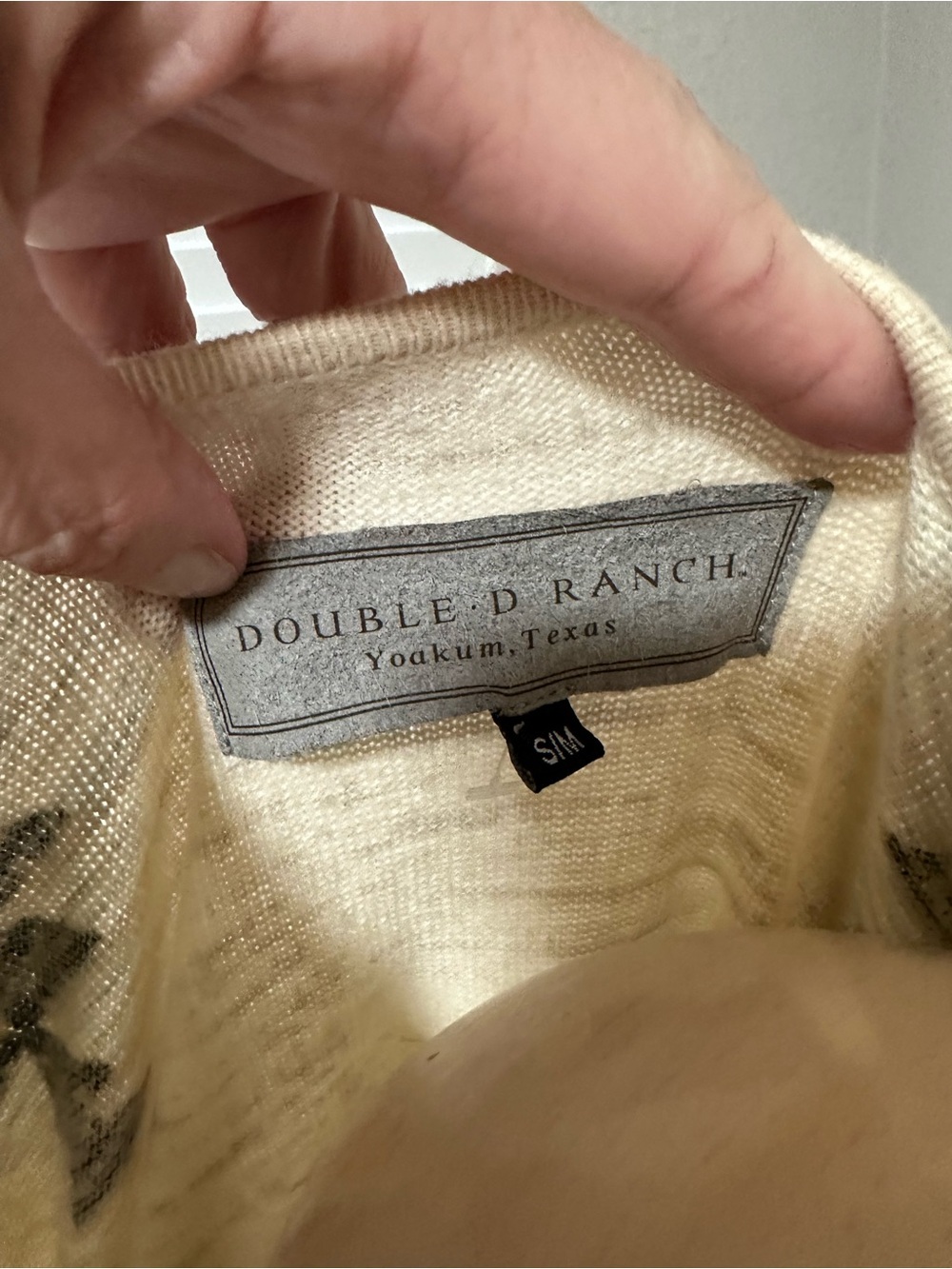 Double D Ranch Cream Scoop Neck Knit Top